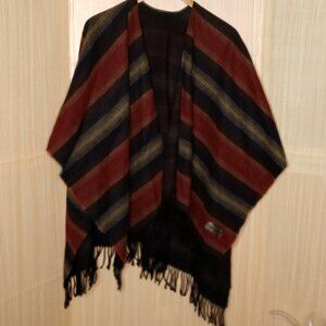 Wool Touch Womens Aztec Wool Feel Fringe Wrap